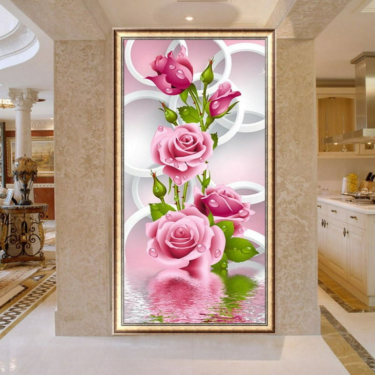 DIY 5D Diamond Painting Kits for Adults, Flowers Dot Full Drill Crystal  Rhinestone Embroidery for Home Wall Decor(12.6 x 22.4in) 