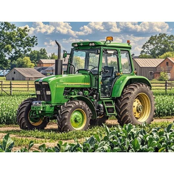 5D Diamond Painting DIY Kits Green Tractor Farm Diamond Art Full Round Drill Rhinestones Crystal by Number Embroidery Arts and Crafts for Living Room Bedroom Home Wall Decor 12x16 inch