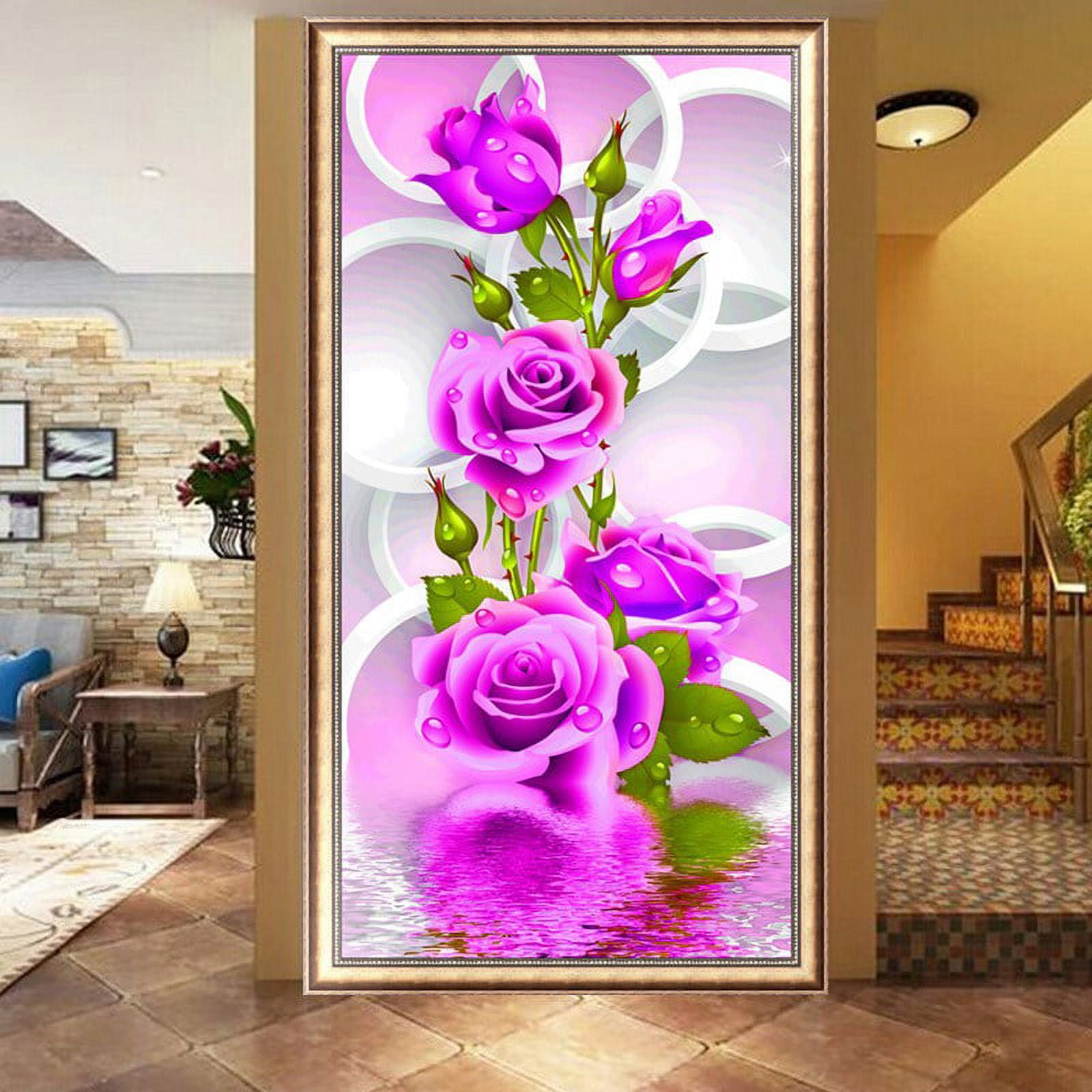 Valentine'S Day Rose Diamond Painting Kit, Diy 5d Home Wall