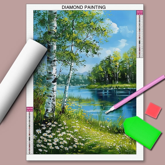 5D Diamond Painting Kit, Landscape , Round Drill, 30x40 cm, for Home Wall Decor [Unframed]