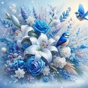 5D Diamond Painting Kits for Adult, Birds Flower Diamond Art Kits for Beginners, DIY Full Drill Floral Diamond Dot Gem Art Kits for Home Decor 11.8 x 11.8 Inch