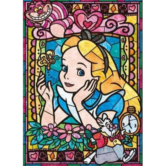 5D Diamond Painting Kits for Adults, Alice in Wonderland Diamond Art with Full Tools Accessories,DIY Full Drill Diamond Dots Rhinestone Diamond Arts Kits for Home Wall Decor Gifts 12x16inch