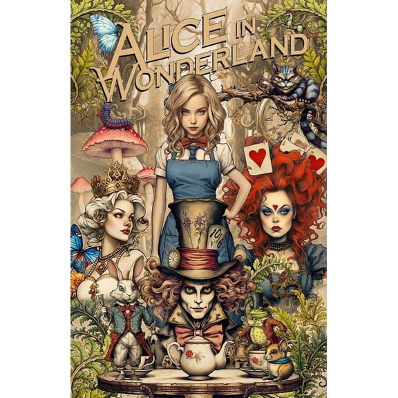 5D Diamond Painting Kits for Adults - Alice in Wonderland Diamond Art Kits for Adults Kids Beginner,DIY Full Drill Diamond Dots Rhinestone Diamond Arts Kits for Home Wall Decor Gifts 12x16inch