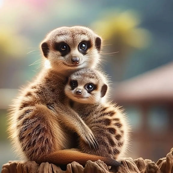 5D Diamond Painting Kits for Adults Animal Theme Embracing Meerkats DIY Diamond Art for Adults Beginners Picture Art Crystal Painting for Home Wall Decor