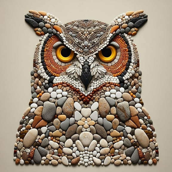 5D Diamond Painting Kits for Adults Cartoon Pebbles Owl Art Design Full Drill DIY Diamond Art for Adults Beginners Picture Art Crystal Painting for Home Wall Decor