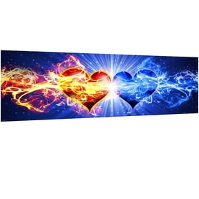5D Diamond Painting Kits for Adults DIY Large Love Full Round Drill (35.4x11.8inch) Cross Stitch Embroidery Pictures Arts Paint by Number Kits Diamond Painting Kits for Home Wall Decor