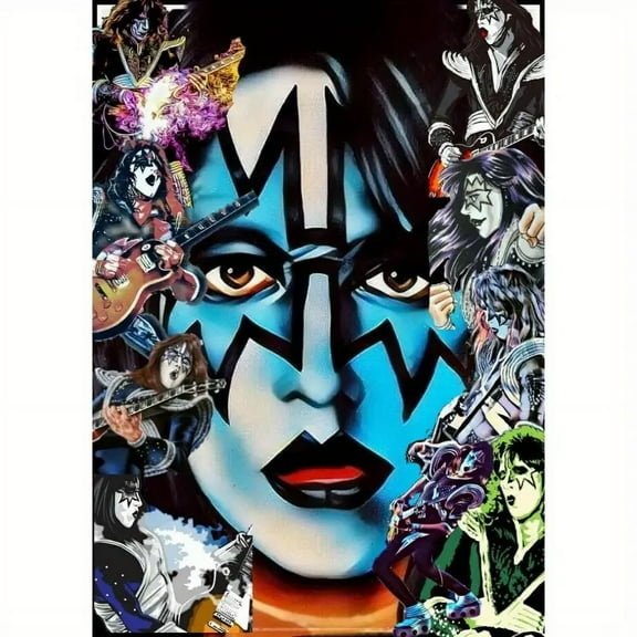 5D Diamond Painting Kits for Adults Diamond Art Kiss Band Theme Diamond Painting Full Drill Diamond Crystal Rhinestone Embroidery Crafts Kits for Home Wall Decor Gifts