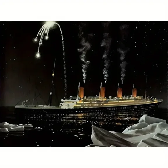 5D Diamond Painting Kits for Adults Diamond Art Titanic Ship Theme Diamond Painting Full Drill Diamond Crystal Rhinestone Embroidery Crafts Kits for Home Wall Decor Gifts