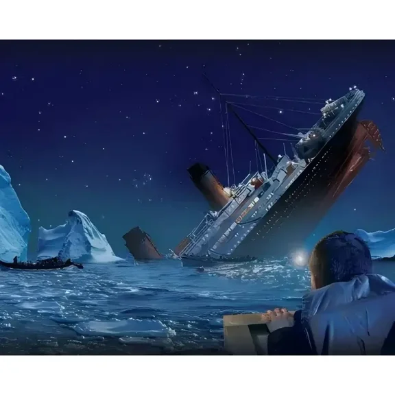 5D Diamond Painting Kits for Adults Diamond Art Titanic Ship Theme Diamond Painting Full Drill Diamond Crystal Rhinestone Embroidery Crafts Kits for Home Wall Decor Gifts