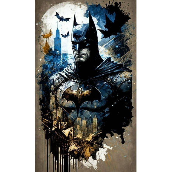 5D Diamond Painting Kits for Adults Diamond Arts Batman Diamond Painting DIY Full Round Drill for Home Wall Decor and Adults Kids Holiday Gift 12x16 inch