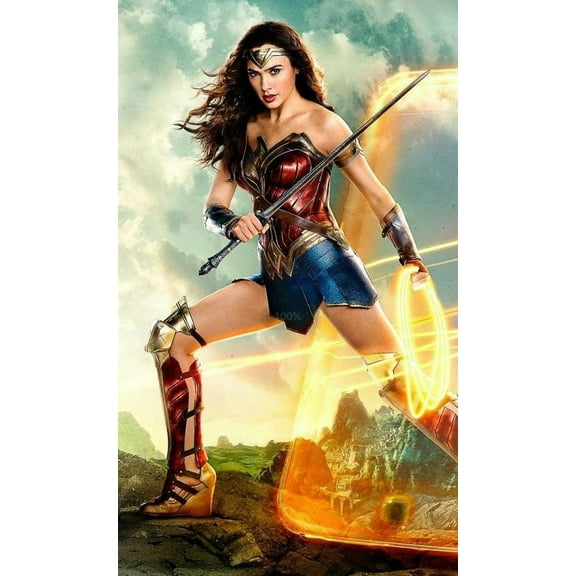 5D Diamond Painting Kits for Adults Diamond Arts Wonder Woman Diamond Painting DIY Full Round Drill for Home Wall Decor and Adults Kids Holiday Gift 12x16 inch