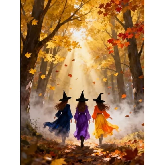 5D Diamond Painting Kits for Adults, Forest Witch Diamond Art Kits for Adults Beginner, DIY Full Drill Diamond Dots Gem Painting for Home Decor 12x16 Inch