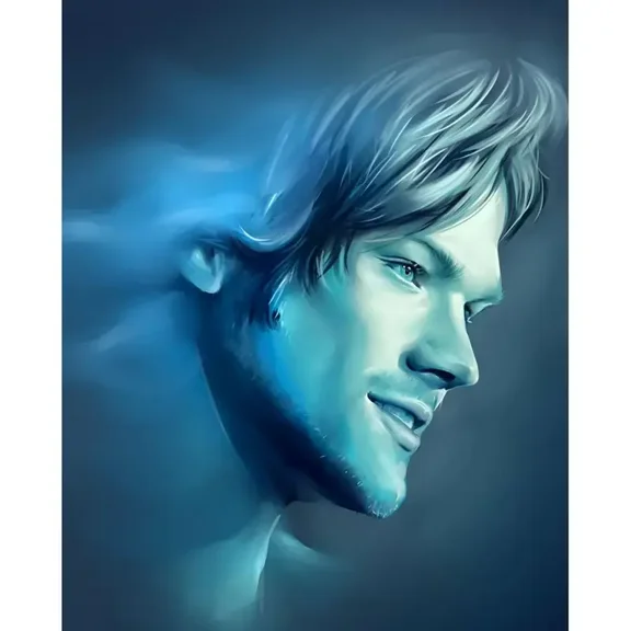 5D Diamond Painting Kits for Adults,Supernatural Sam Winchester Diamond Art Kits for Adults,DIY Round Drill Diamond Art Craft Kits for Home Wall Decor