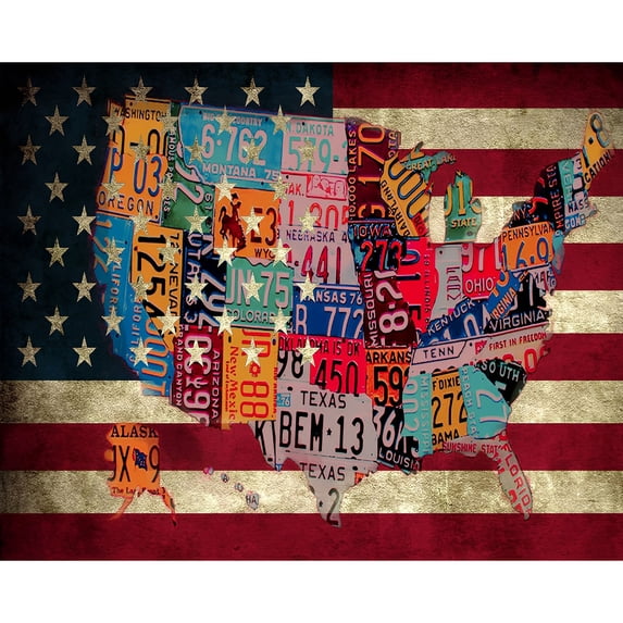 5D Diamond Painting Kits for Adults kids Beginners Paint By Diamond Set Round Full Drill Craft Diamond Art Painting Art Craft Painting Kit-American flag map