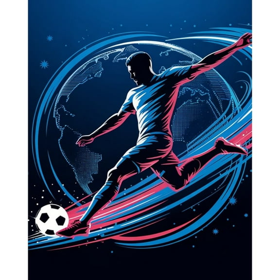 5D Diamond Painting Kits for Adults kids Beginners Paint By Diamond Set Round Full Drill Craft Diamond Art Painting Art Craft Painting Kit-Global Football Leap