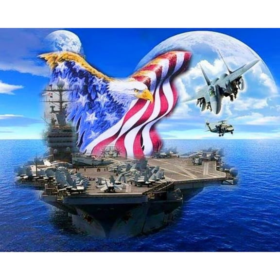 5D Diamond Painting Kits for Adults kids Beginners Paint By Diamond Set Round Full Drill Craft Diamond Art Painting Art Craft Painting Kit-Navy Warship (6)