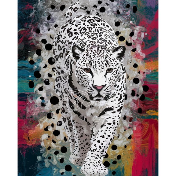 5D Diamond Painting Kits for Adults kids Beginners Paint By Diamond Set Round Full Drill Craft Diamond Art Painting Art Craft Painting Kit-Snow leopard phantom