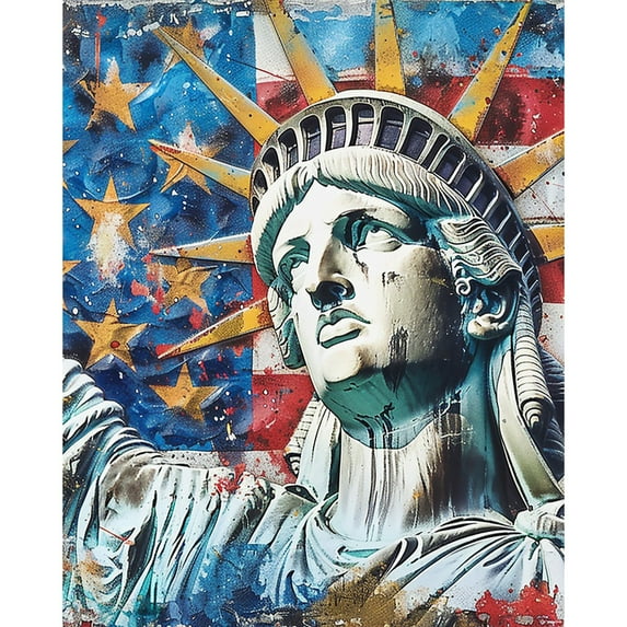 5D Diamond Painting Kits for Adults kids Beginners Paint By Diamond Set Round Full Drill Craft Diamond Art Painting Art Craft Painting Kit-Statue of Liberty American flag (8)