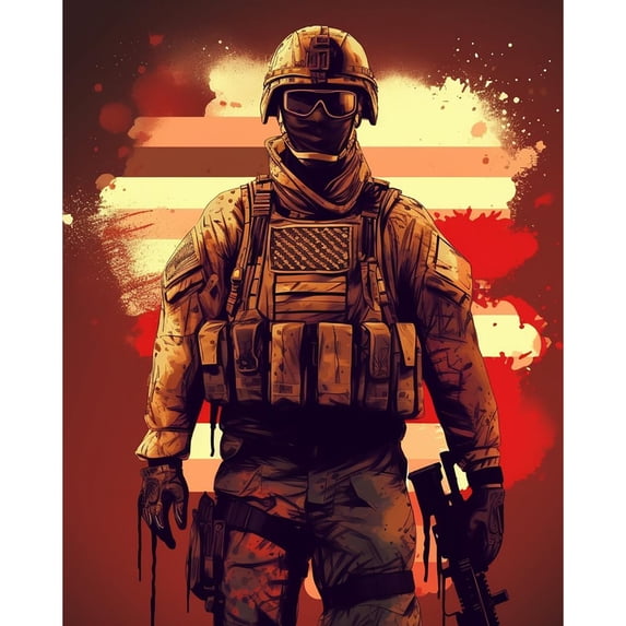 5D Diamond Painting Kits for Adults kids Beginners Paint By Diamond Set Round Full Drill Craft Diamond Art Painting Art Craft Painting Kit-cool American soldier (3)