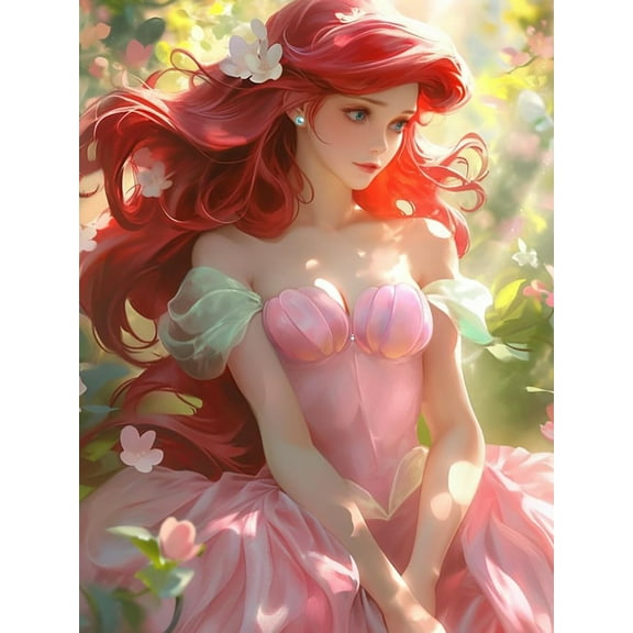 5D Diamond Painting Kits Ariel Princess Diamond Art for Adults Cross Stitch Kit for Wall Art 12 x 16 Inch