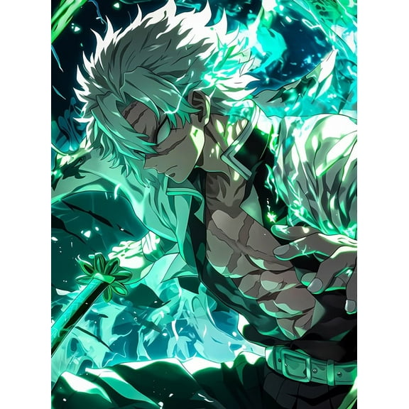 5D Diamond Painting Kits Demon Slayer Diamond Art for Adults Cross Stitch Kit for Wall Art 12 x 16 In