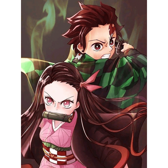 5D Diamond Painting Kits Demon Slayer Diamond Art for Adults Cross Stitch Kit for Wall Art 12 x 16 Inch