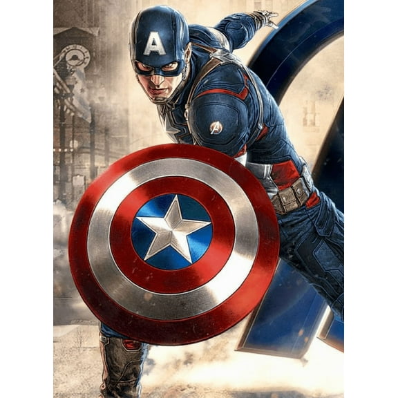 5D Diamond Painting Kits for Adults Captain America Diamond Art Paint with Diamonds DIY Painting Kit Paint by Number with Gem Art 12" X 16"