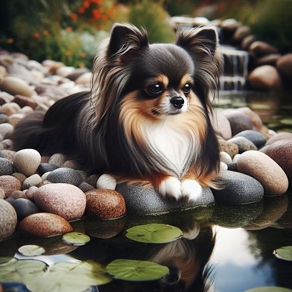 5D Diamond Painting Kits for Adults Stone Pool Chihuahua DIY Diamond Art for Adults Beginners Picture Art Crystal Painting for Home Wall Decor