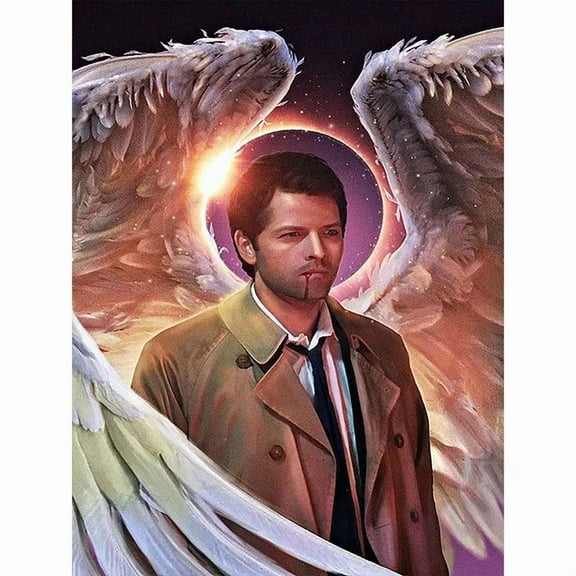 5D Diamond Painting Kits for Adults,Supernatural TV Show Diamond Art Kits for Adults,DIY Round Drill Diamond Art Craft Kits for Home Wall Decor