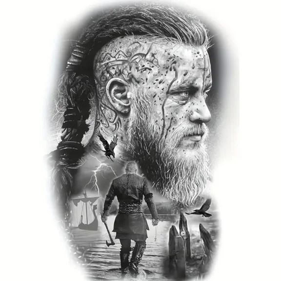 5D Diamond Painting Kits for Adults,Vikings Diamond Art Kits for Adults,DIY Round Drill Diamond Art Craft Kits for Home Wall Decor