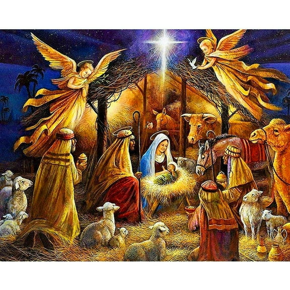 5D Diamond Painting by Number Kit, Religious Series Full Drill DIY Diamond Paintings Christian Art Crafts for Wall Decor Gift