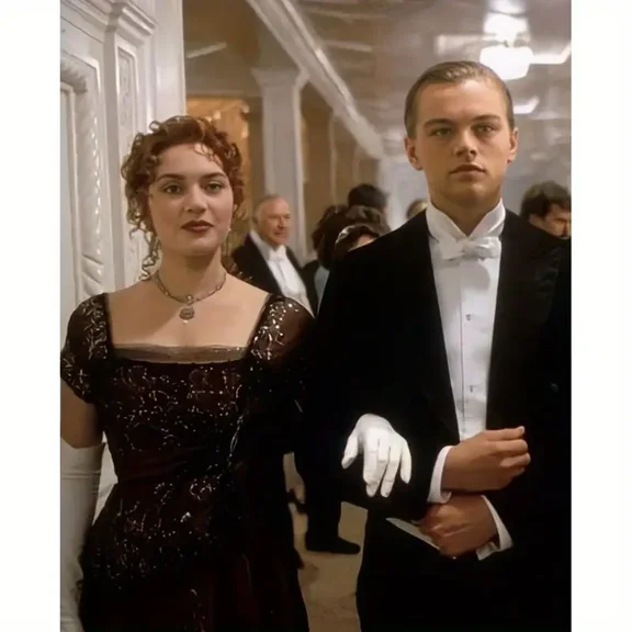 5D Embroidery Titanic Couple Diamond Art Painting - Full Round Rhinestone Mosaic Home Decor