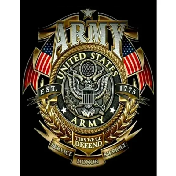 5D Embroidery US Army Diamond Art Painting - Full Round Rhinestone Mosaic Home Decor