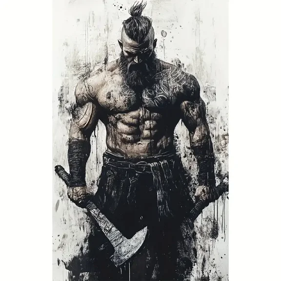 5D Embroidery Vikings Diamond Art Painting - Full Round Rhinestone Mosaic Home Decor