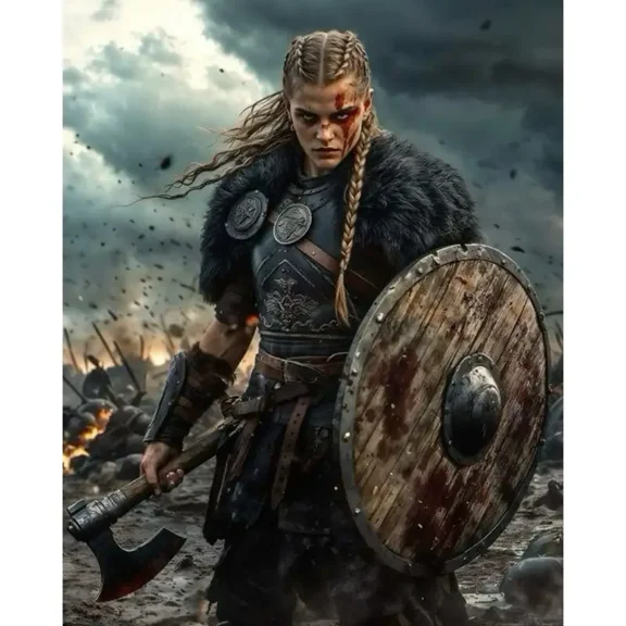 5D Embroidery Vikings Diamond Art Painting - Full Round Rhinestone Mosaic Home Decor