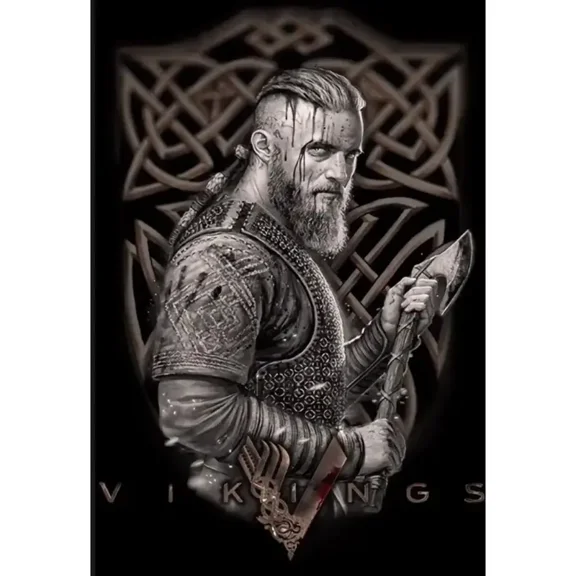 5D Embroidery Vikings Diamond Art Painting - Full Round Rhinestone Mosaic Home Decor