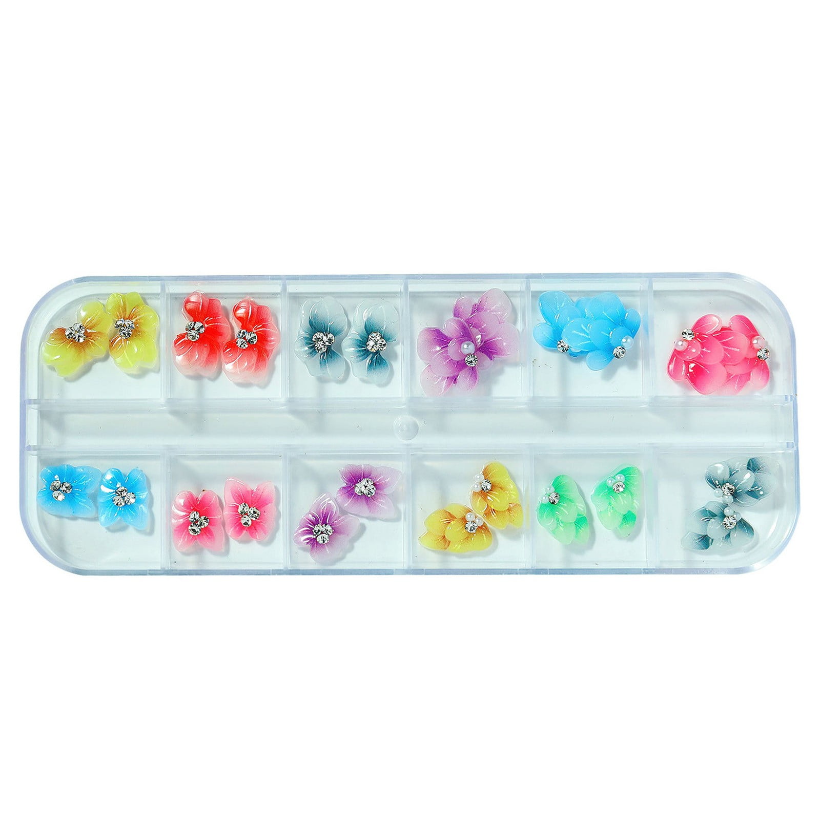 5D Flower Nail Charms For Acrylic Nails 5D Nail Flowers Rhinestone Nail