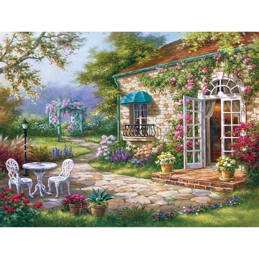 Cheap 5d Diy Diamond Painting Country Street Scenery Embroidery Cross  Stitch Decoration Painting With Diamonds