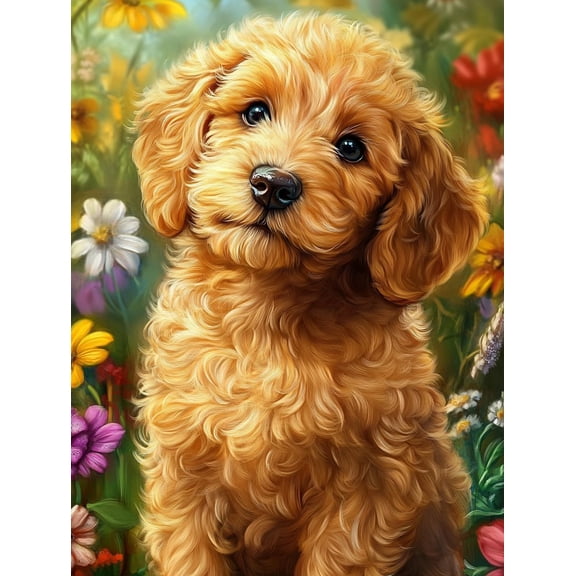 5D Golden Doodle Puppy Diamond Art 12x16 Inch Full Drill Diamond Painting Kits for Adults & Beginners - DIY Art Crafts for Relaxation and Home Wall Decor 1