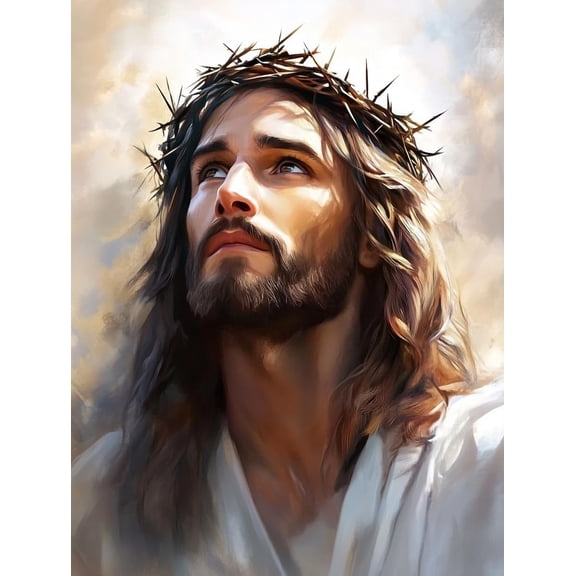 5D Jesus Diamond Art 12x16 Inch Full Drill Diamond Painting Kits for Adults & Beginners - DIY Art Crafts for Relaxation and Home Wall Decor 224A