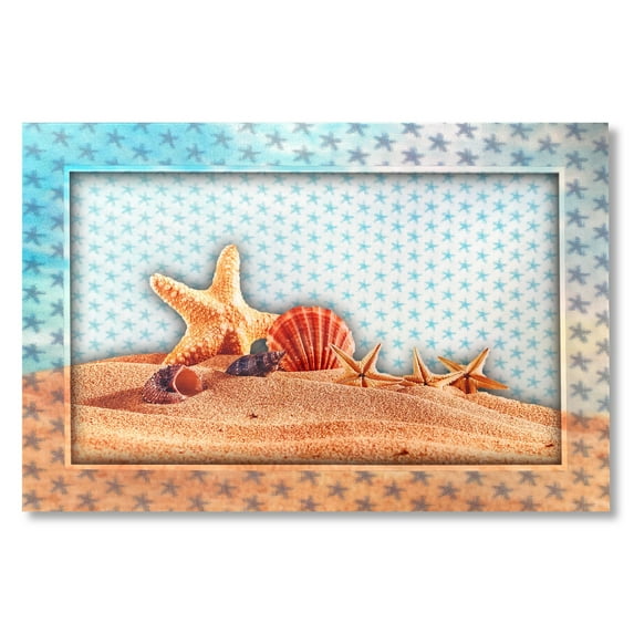 5D Multi-Dimensional Wall Art - Custom Made Starfish Wall Art Print on Strong Polycarbonate Panel with Vibrant Colors - Immersive, Interactive, Lenticular Artwork for Living Room by Matashi (16x20 in)