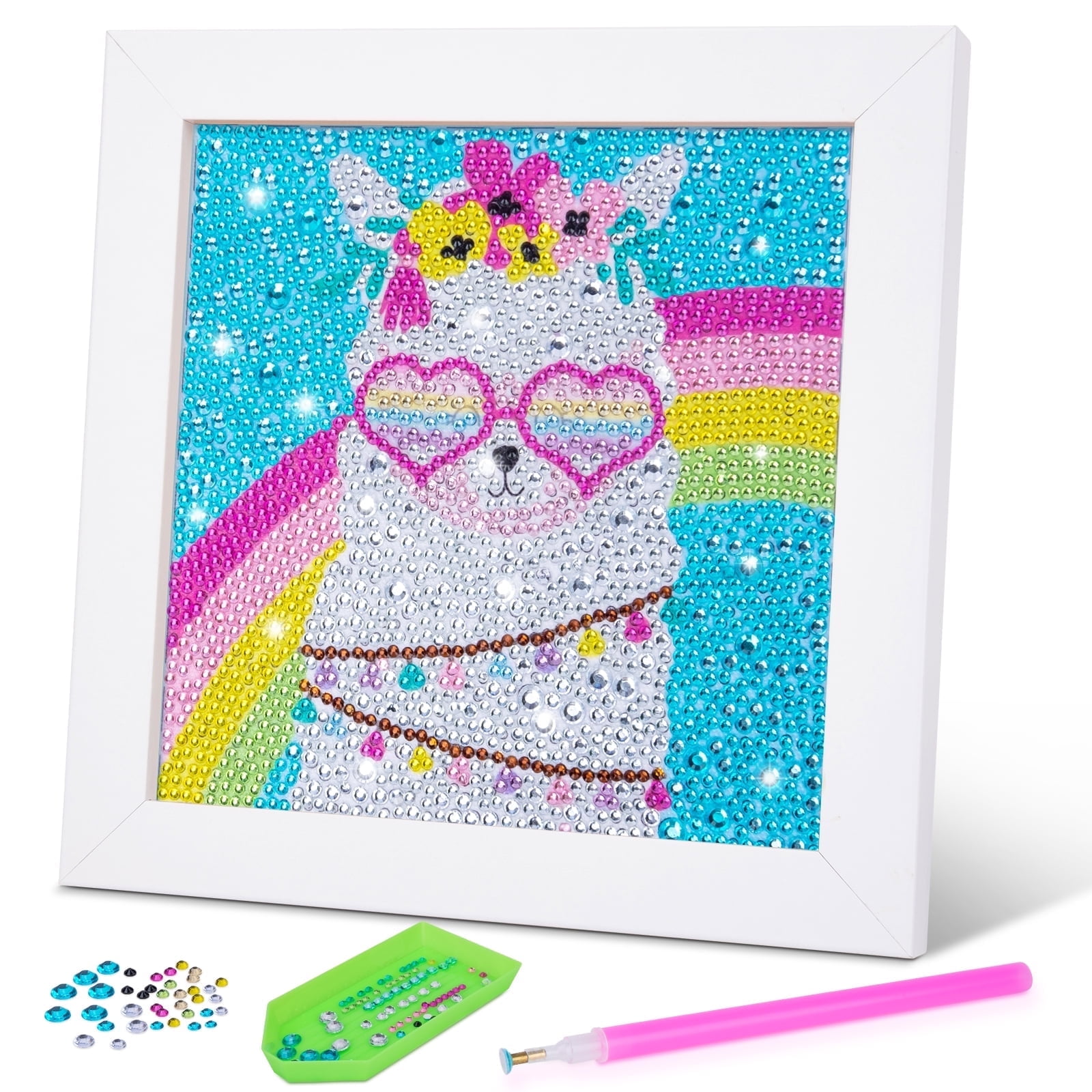 DOMROM Kit Diamond Painting Per Bambini Con Cornice: Arte Del Mosaico Fai Da Te 5D Per Ragazze E Ragazzi