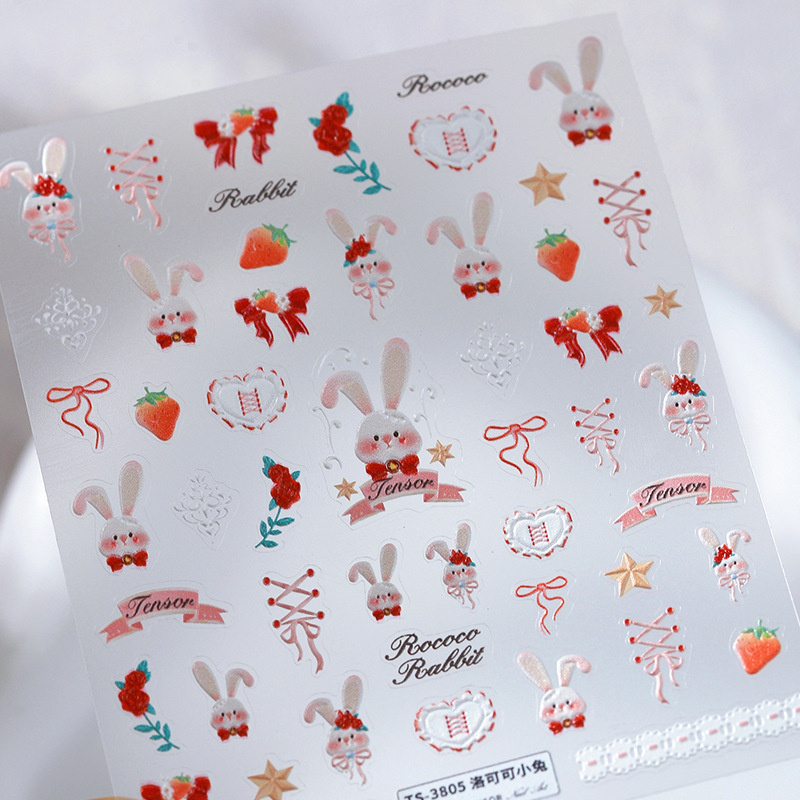 5D Pudding Jelly Dessert Fruit Cherry Pink Claw Print Bowknot Tie knot ...