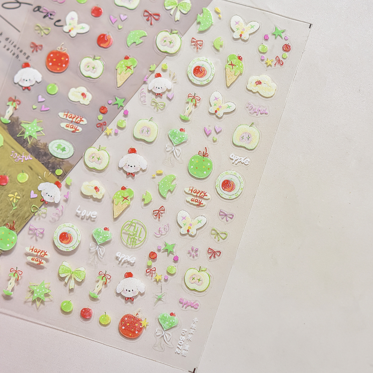 5D Pudding Jelly Dessert Fruit Cherry Pink Claw Print Bowknot Tie knot ...