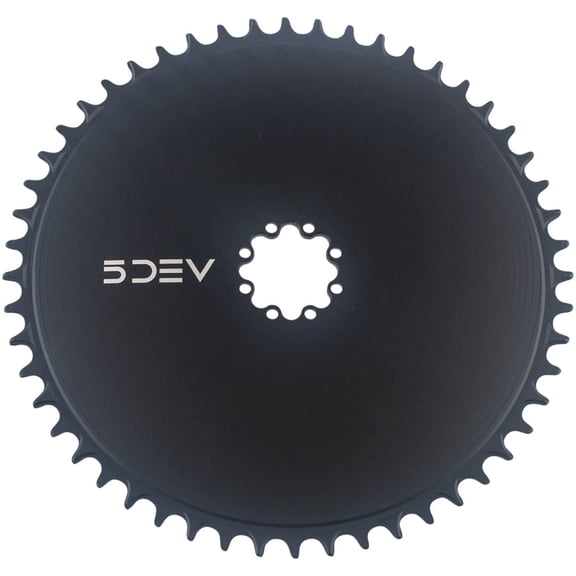 5DEV Aero Direct Mount Chainring - 52t, 8-Bolt, 7mm Offset, Aluminum, Black