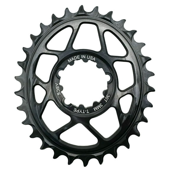 5Dev T-Type Oval 3-Bolt Chainring, 3mm Offset, 32T, Black