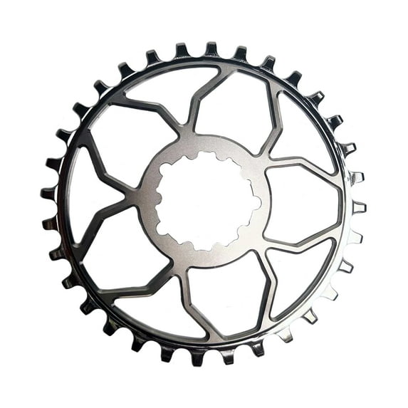 5Dev Titanium 3-Bolt Chainring, 3mm Offset, 30T, Raw/Silver