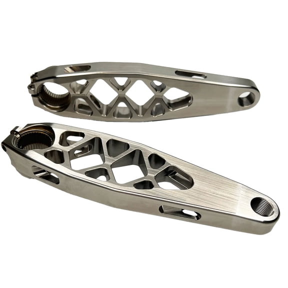 5Dev Titanium Shimano eCranks, EP8, 157.5mm, Raw/Silver