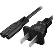 5FT 2 Prong Figure 8 C8 Power Cord 2-Slot Non-Polarized for TV PS4 PS5 Monitor Printers