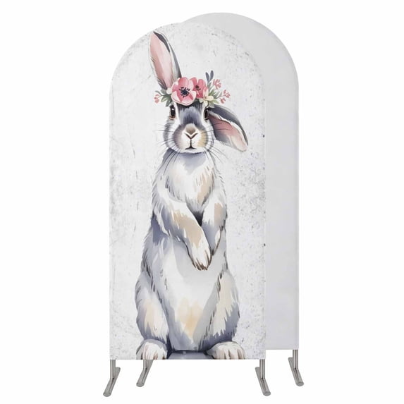 5FT Arch Backdrop Covers, Bunny Easter Wedding Arch Cover Stretchy ...